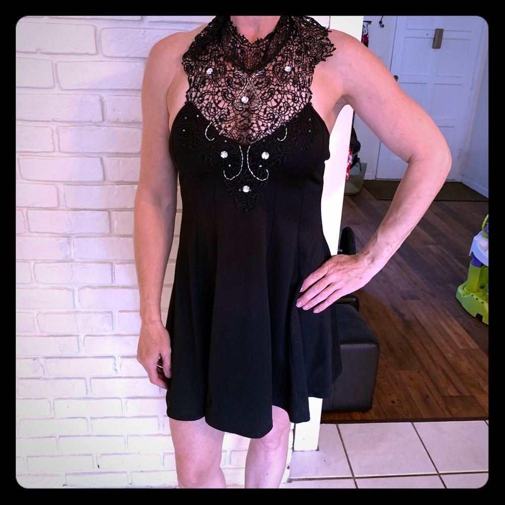 Black mini dress